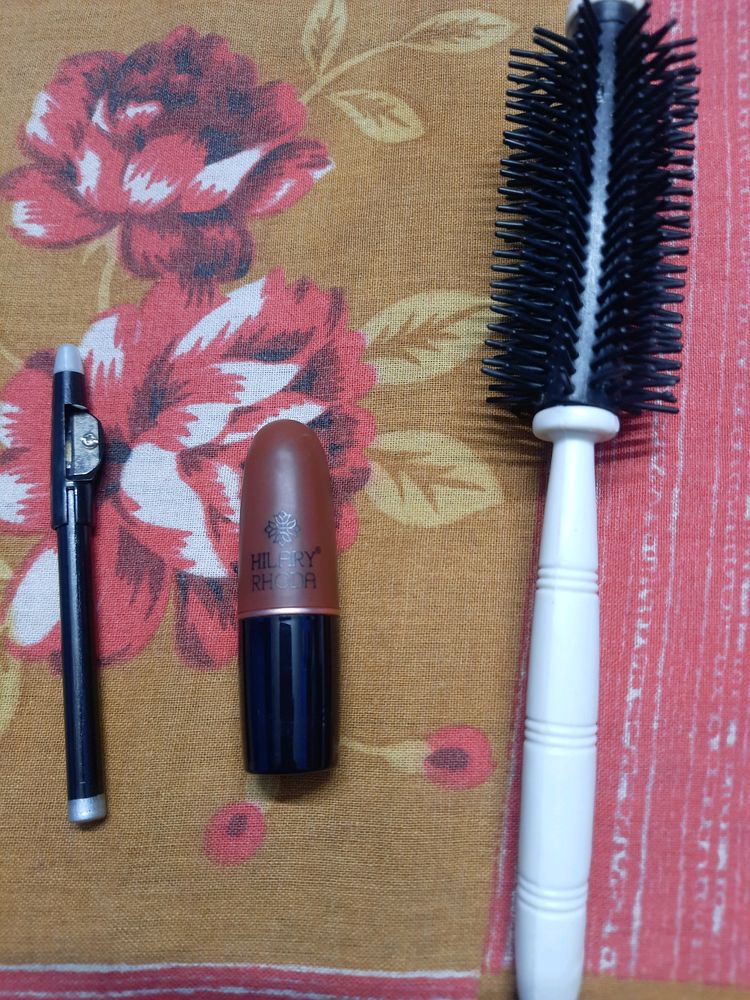 Hilary Rhoda Lipstick & Eyebrow Pencil & Hair Comb