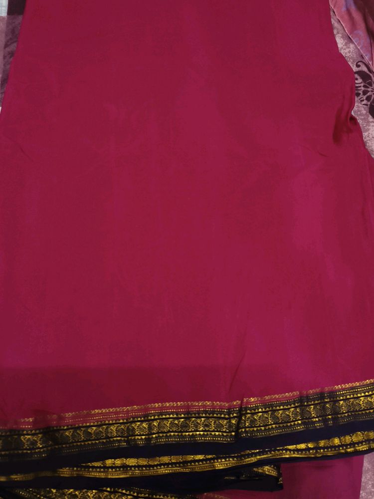 Magenta Color Silk Blend Saree