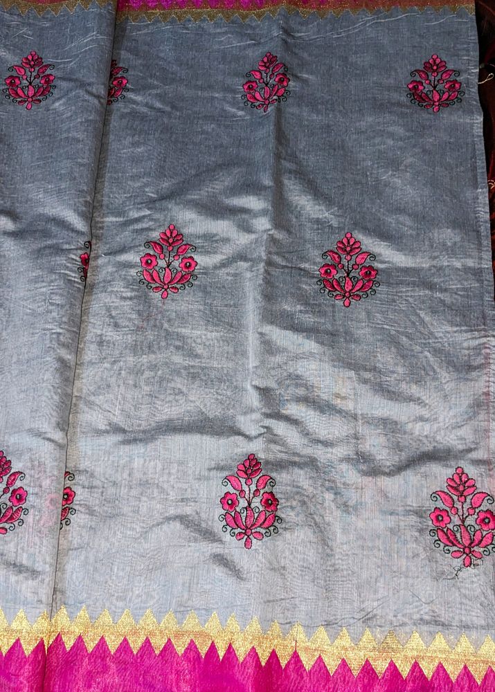 Gorgeous Grey And Pink Designer Paithani Saree