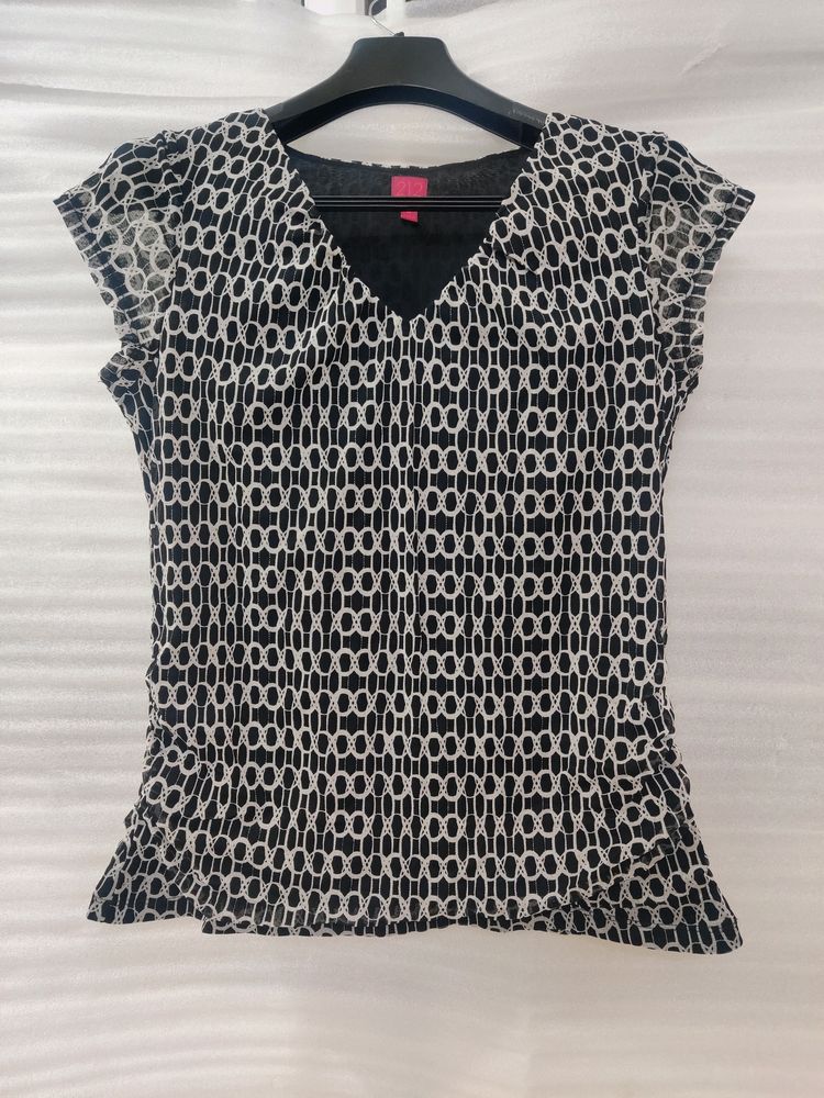 Black Printed Top