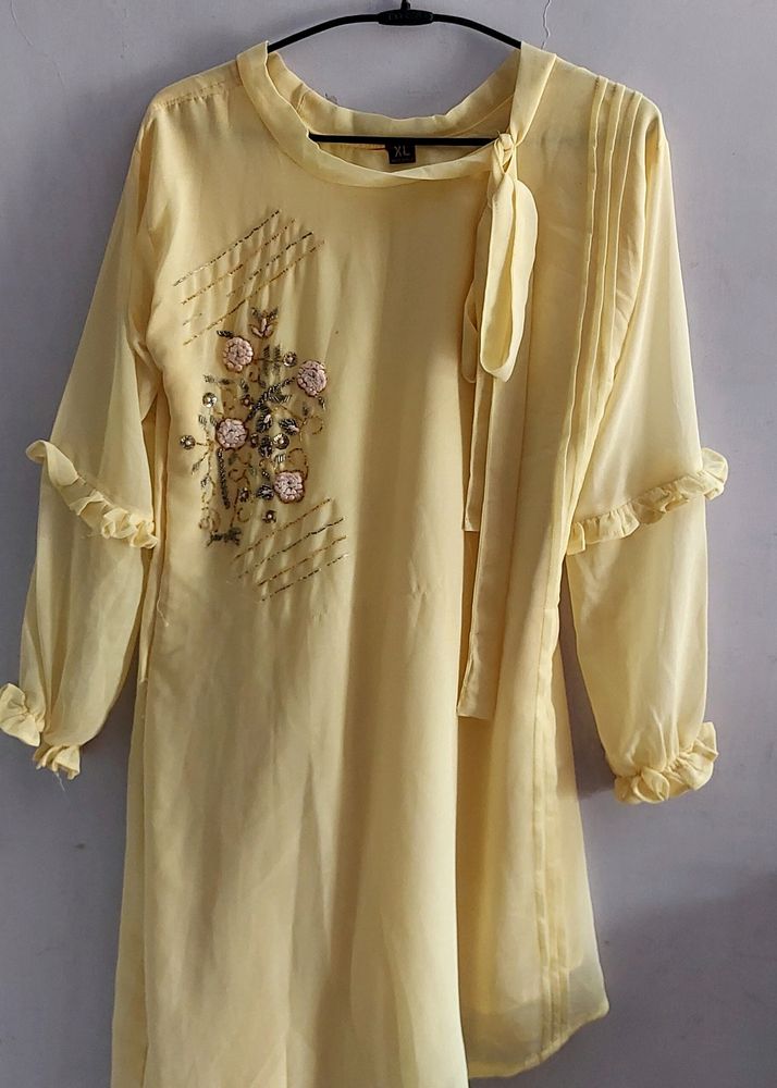 Light Yellow Chiffon Top