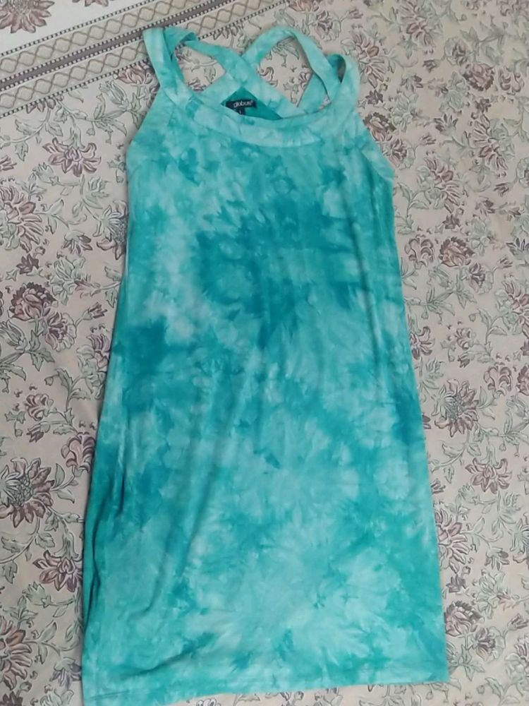 Blue/ Sea Green Mini Beach Dress