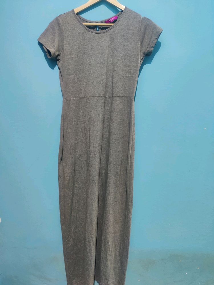 Womens Round Neck Front Open Maxi Top