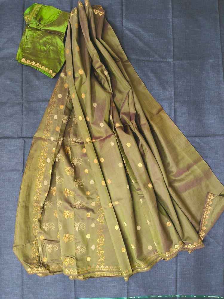 Beautiful Olive Green Saree