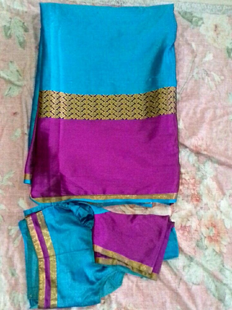 Silk Saree With Blouse. Bust Size 38in