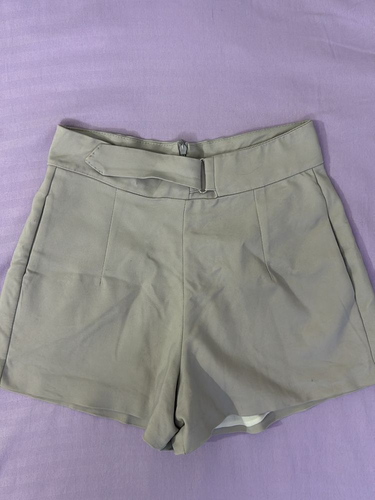 Grey High waist korean shorts