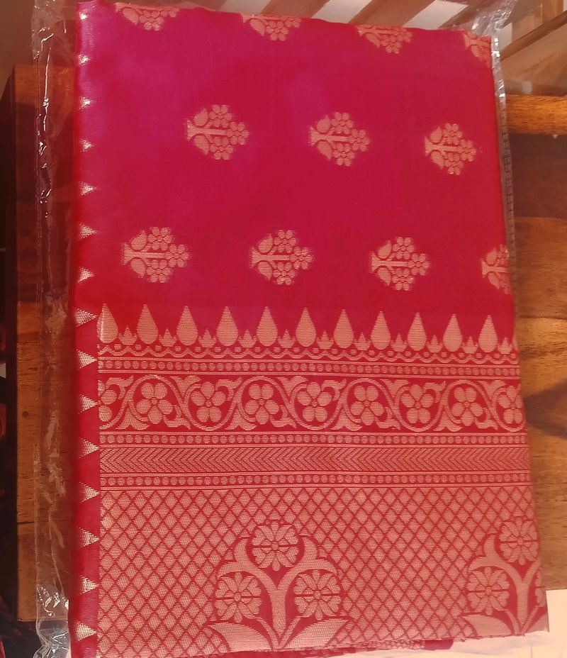 Art Silk Red Colour Saree