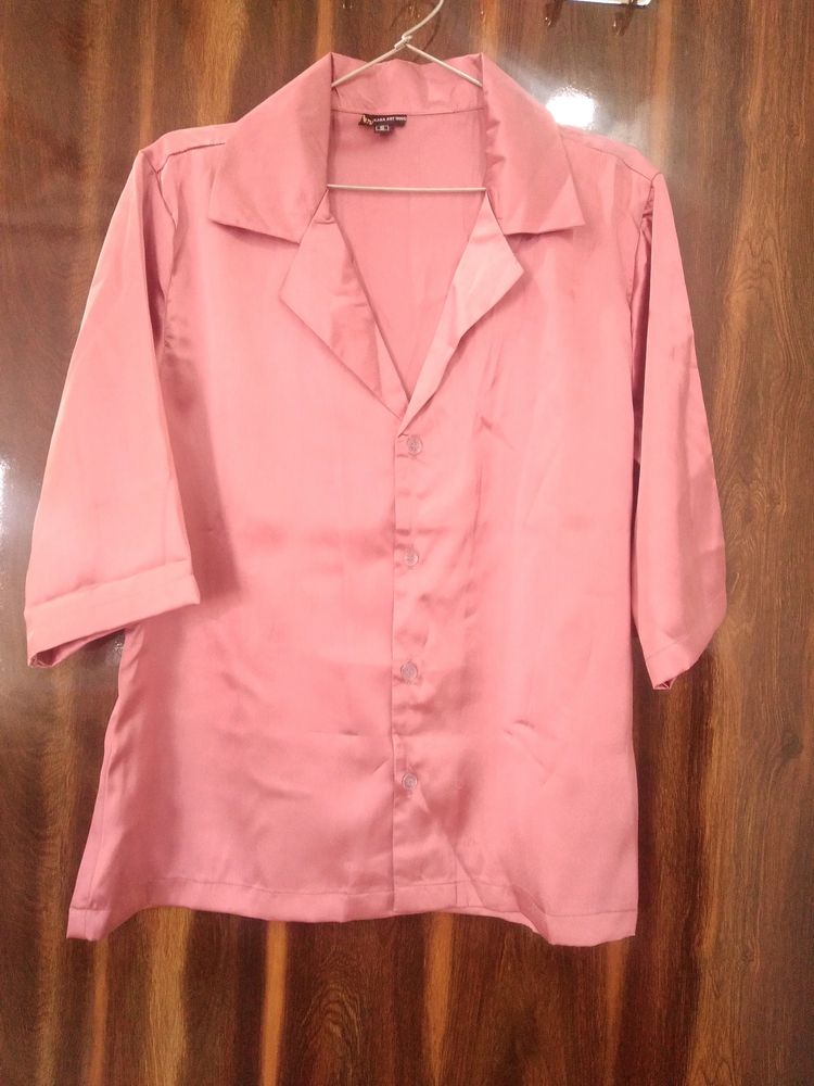 Pink Satin Shirt