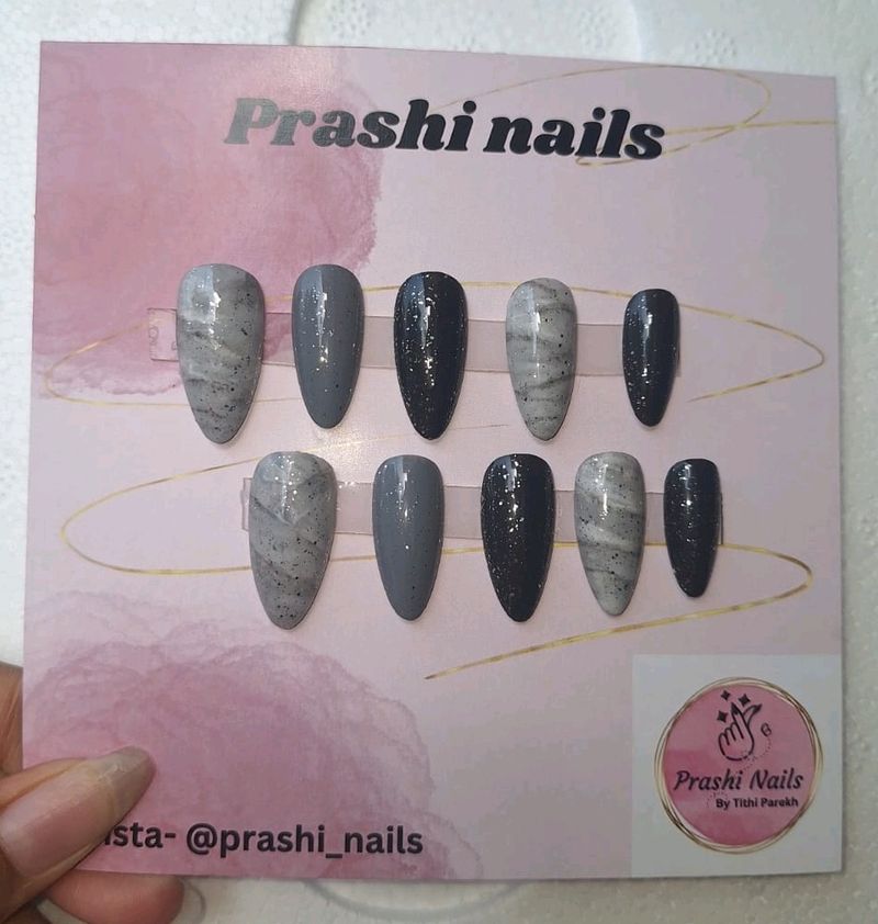 Marble Handcrafted Press On Nails (029)