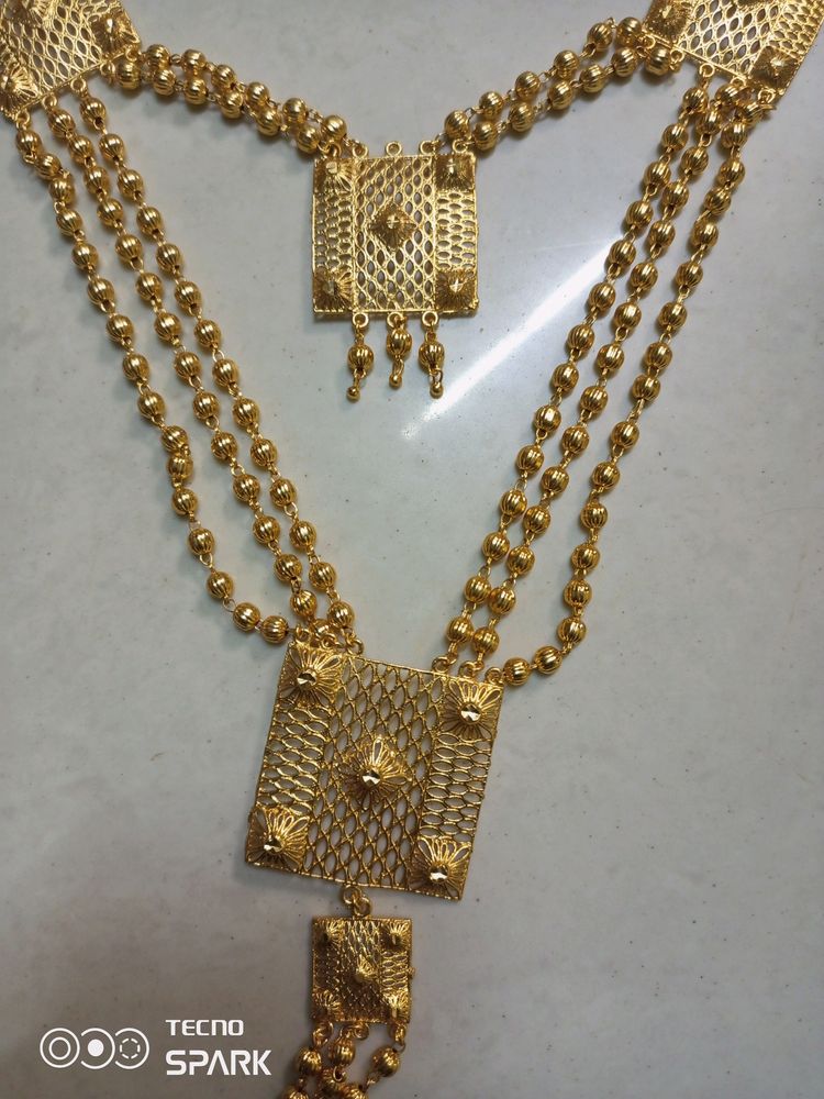 golden double necklace