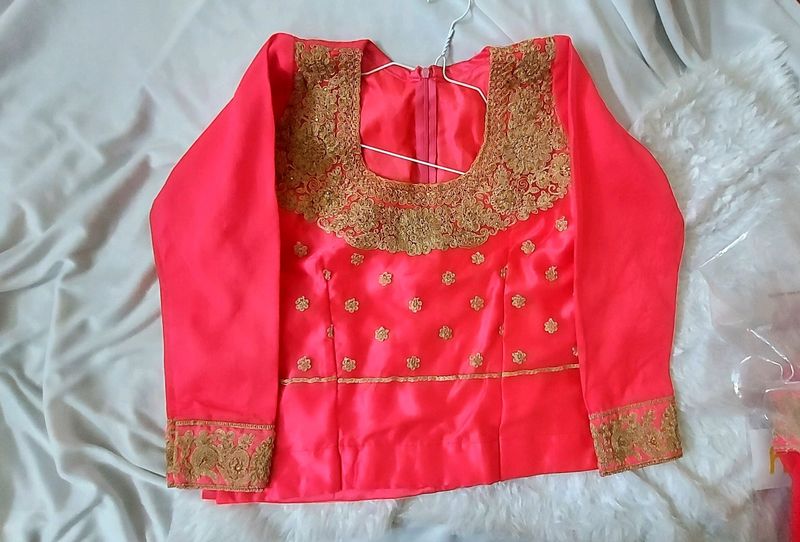 Magenta Bridal Lehenga Set With Dupatta