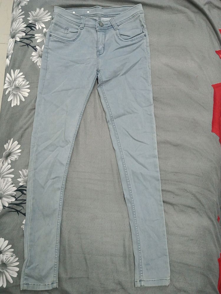 Mid Waist Grey Jean Jeggings