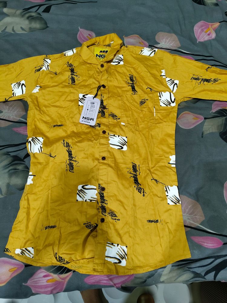 New Mustard Shirt  For Mens