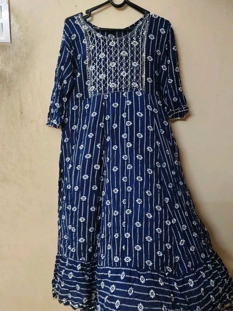 Blue Anarkali Kurta