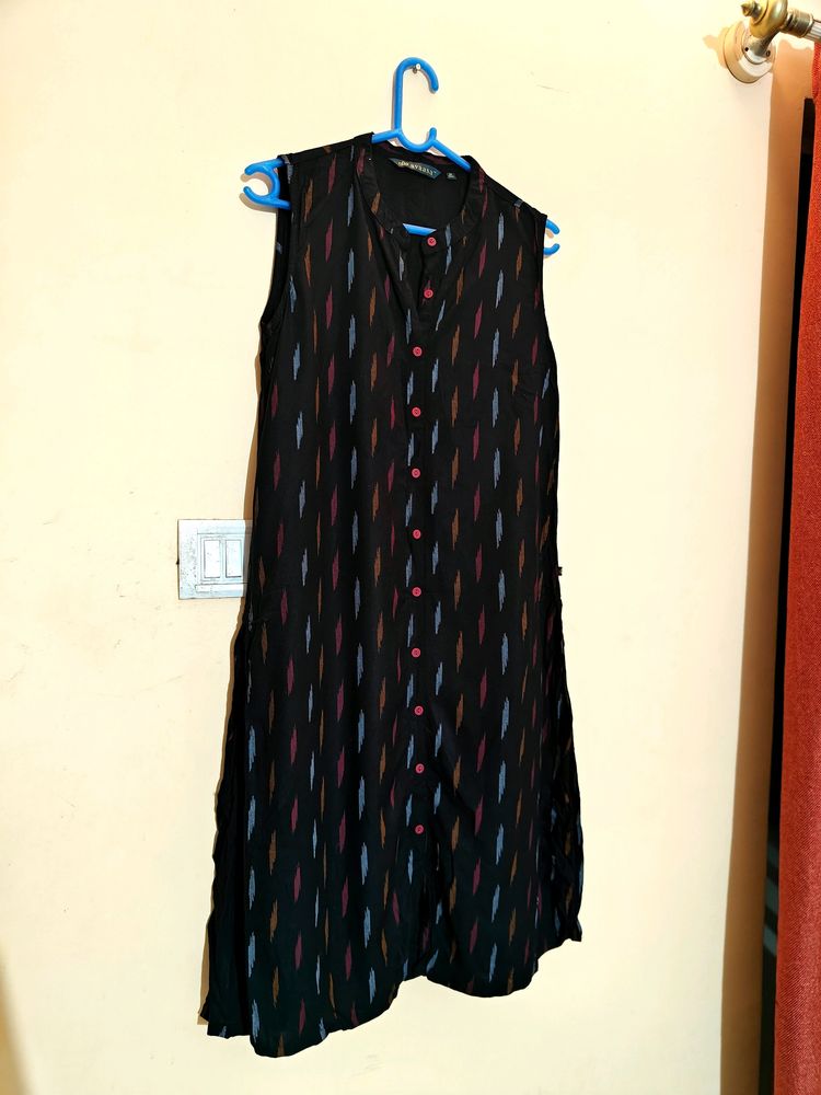 Sleeveless Black Daily Kurta