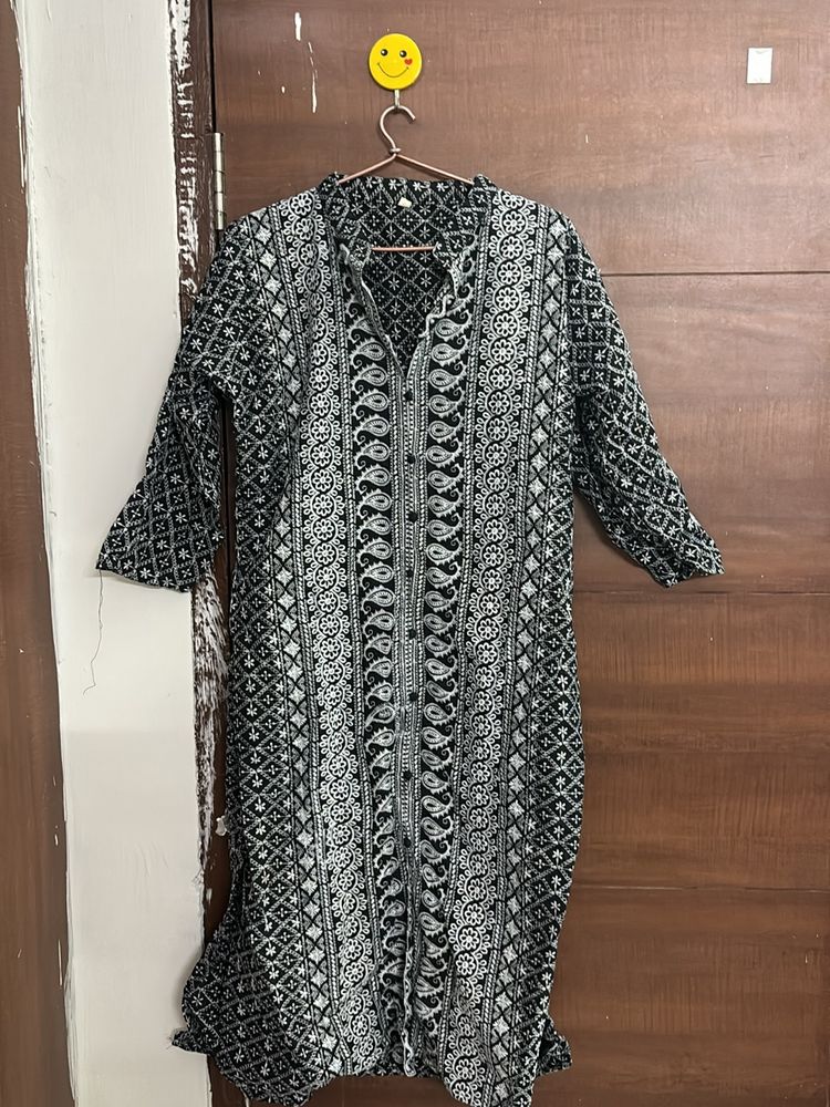 Black Chikankari Kurta