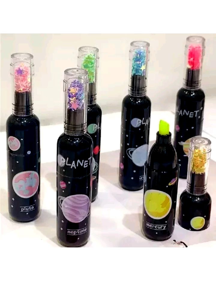 6 Cute Space Theme Bottle Shap Multicolour Highlig