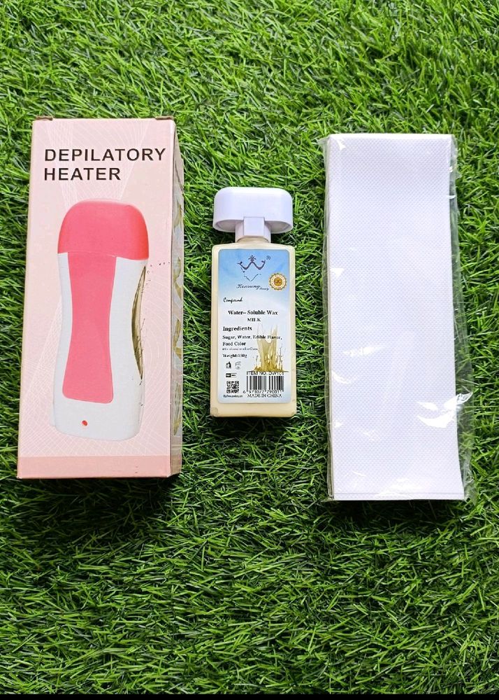 Waxing Kit With Heater Wax And Strips