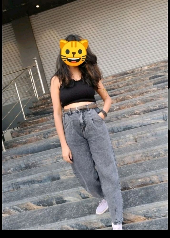 Woman Regular High Rise Gray Jeans 👖