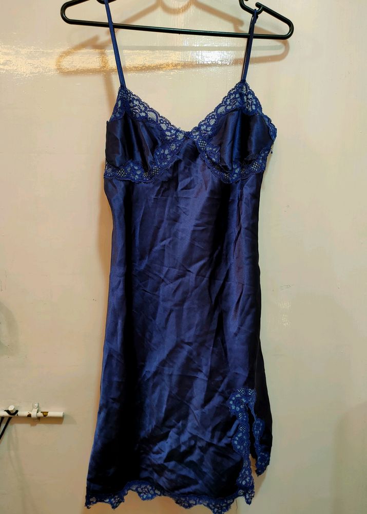 Navy Blue satin nightgown✨