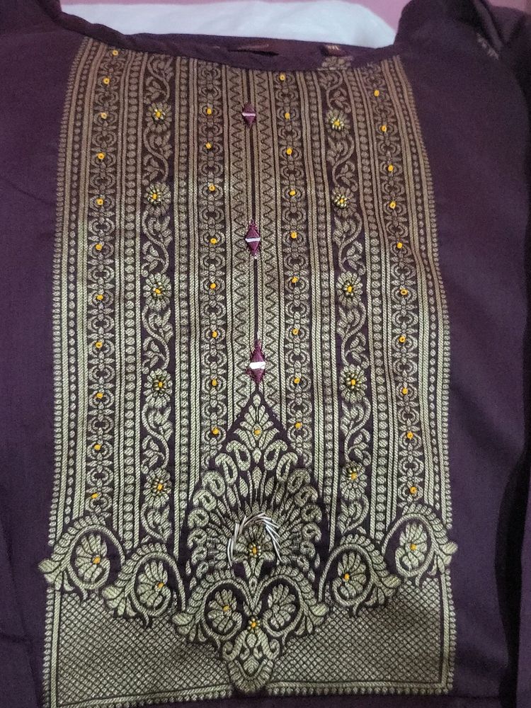 Banarasi Suit With Organza Dupatta