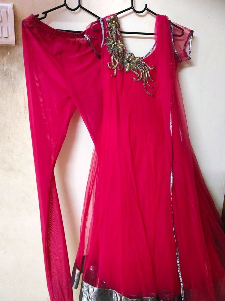 Anarkali Pink Set