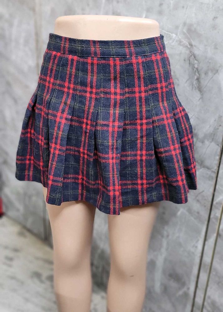 Black & Red Plaid Skirt