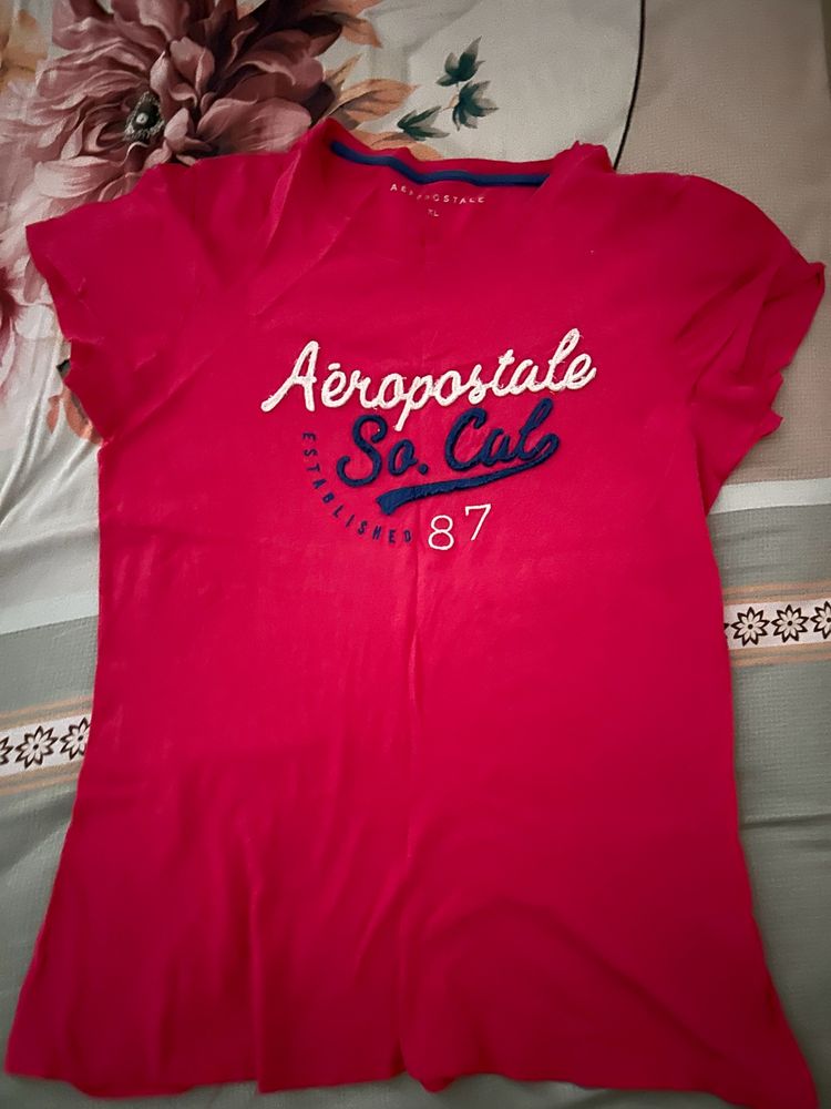 Aeropostale Fuschia Pink Slim Fit Tee