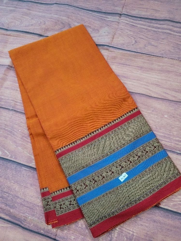 Orange Narayanpet Cotton Saree