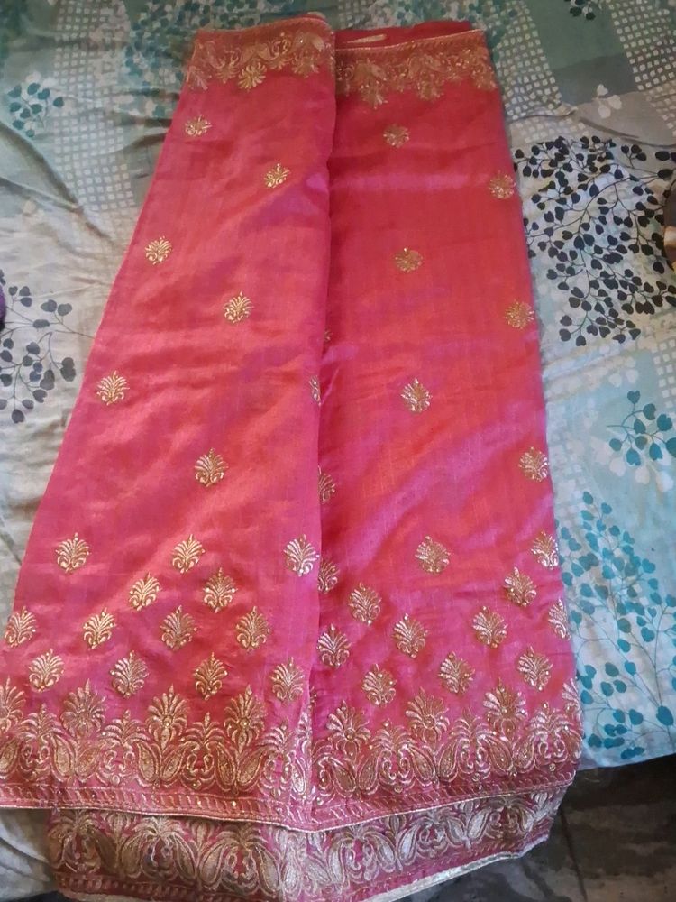 Saree With Golden Embroiderey