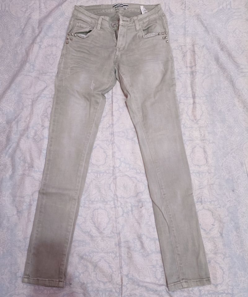 Beige Deal Slim Fit Jeans