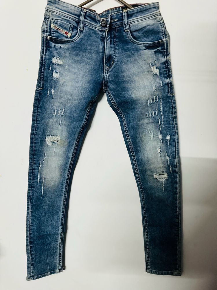 Brand New Blue Ripped Denim