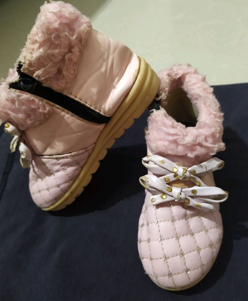 Pink Colour Baby Shoes