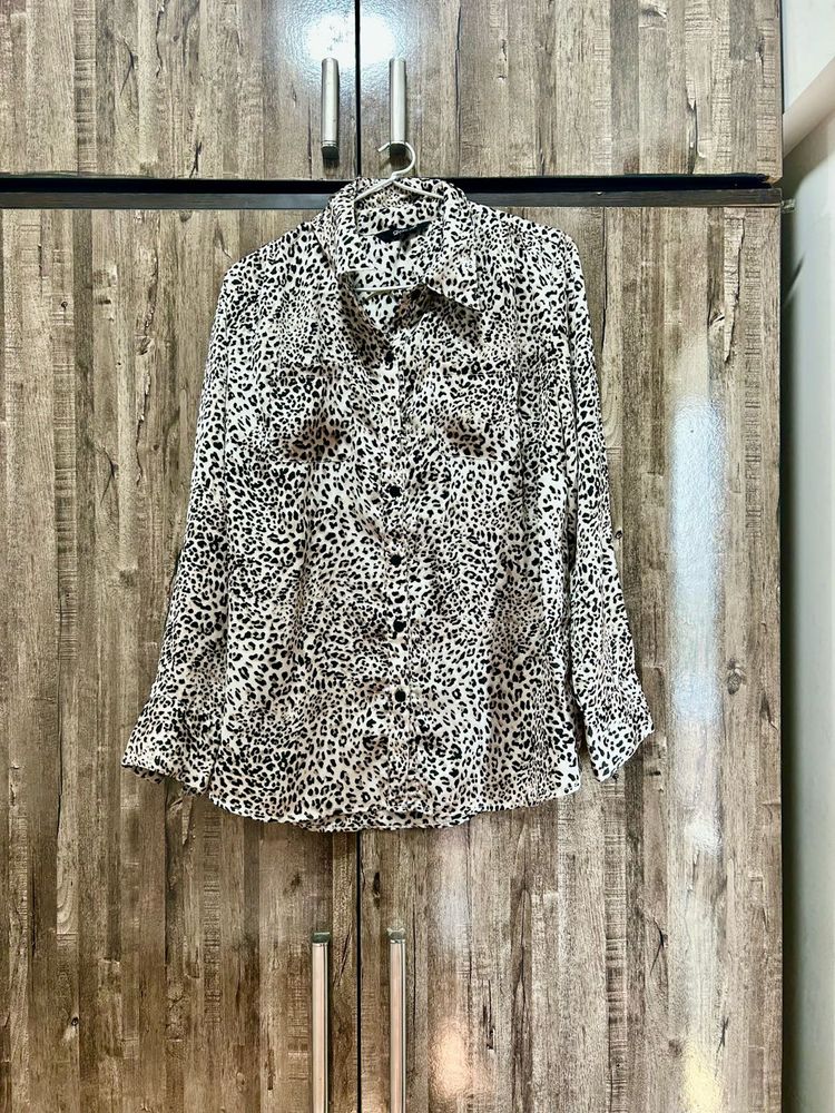 Animal Print Satin Shirt