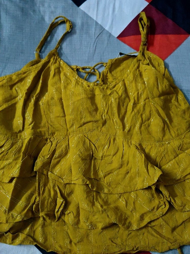 Mustard Yellow Crop Top -Only Brand M size