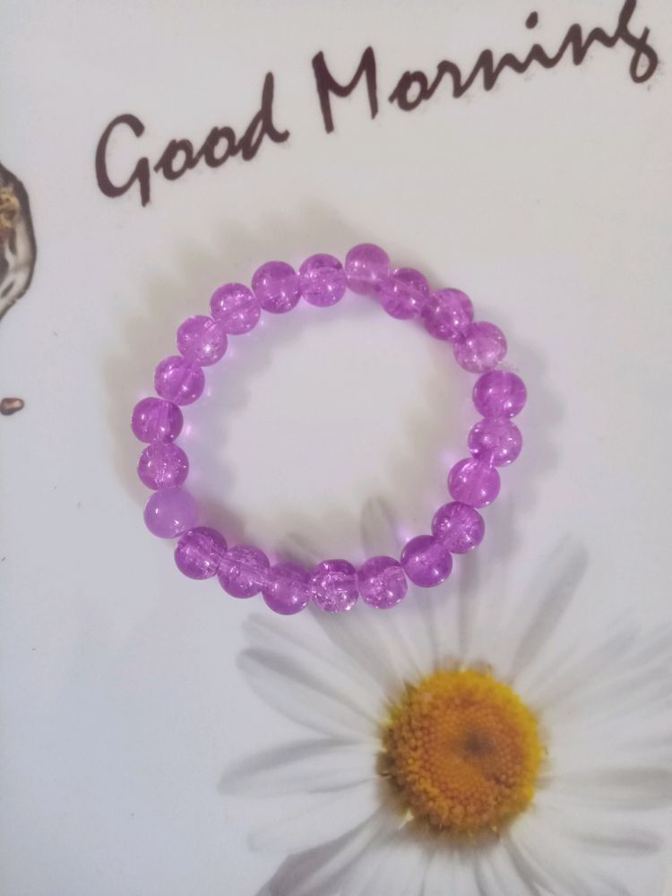 CUTE PURPLE CRACKEL BEADS BRACELET 💜