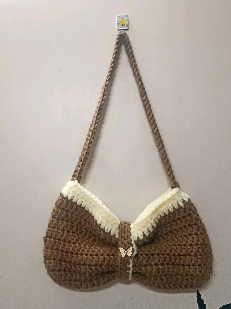 Handmade Crochet Bow Bag