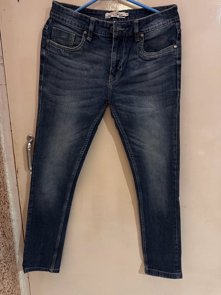 Mast & Harbour Men Navy Blue Jeans