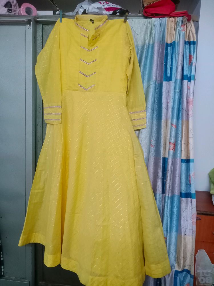 Yellow Anarkali With Duppatta