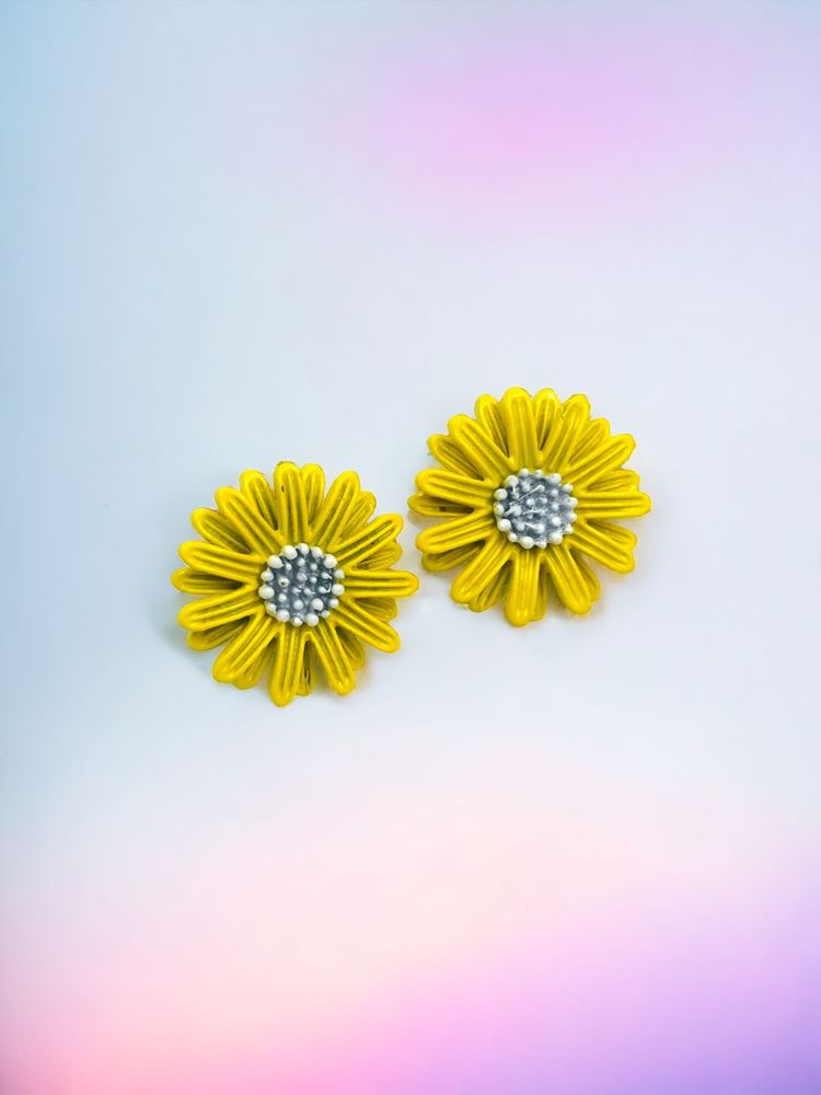 Yellow Flower Earrings