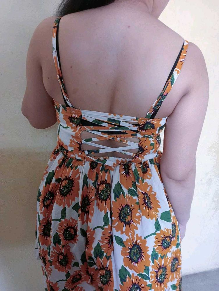 Sunflower Print Dress