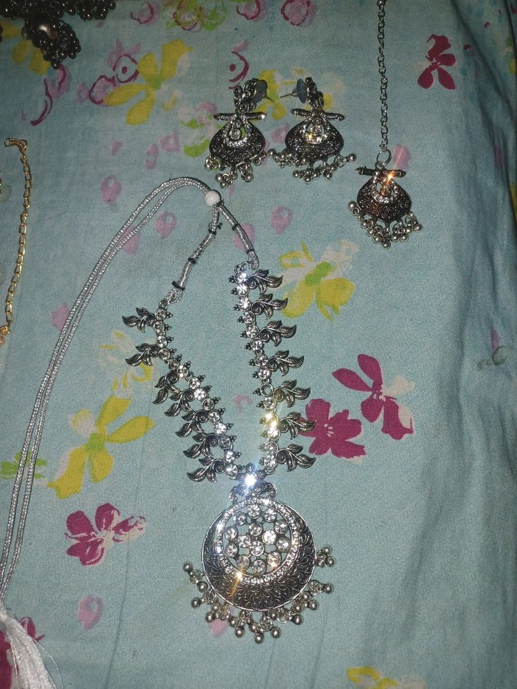 Silver Oxidized Jwellery Set