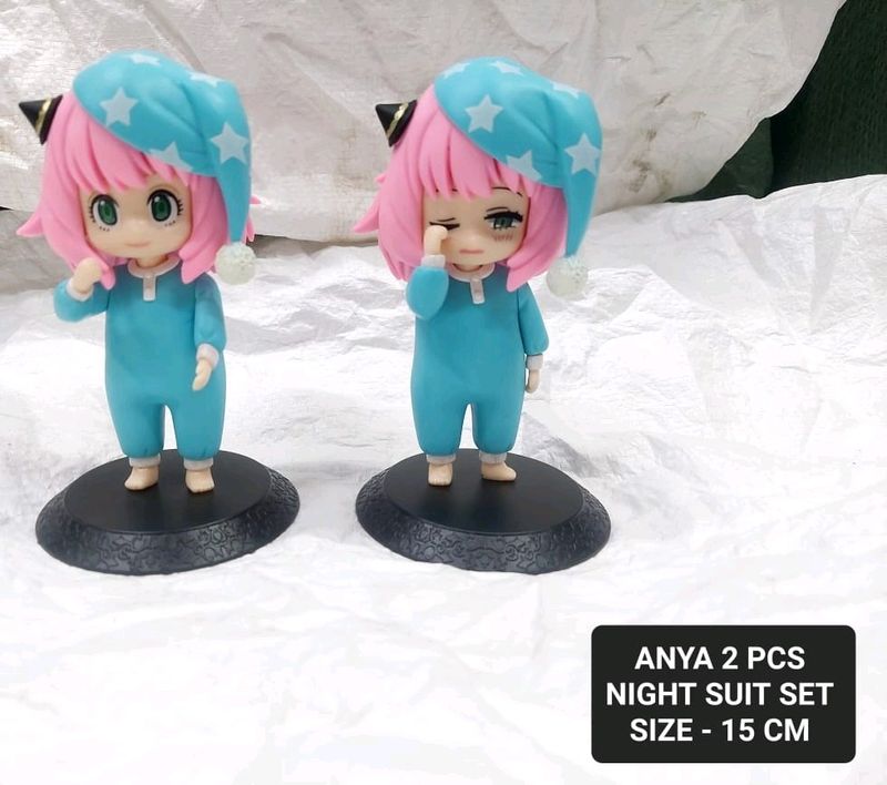 2 PC... Anya Yor Forger Figure Night Suit Set