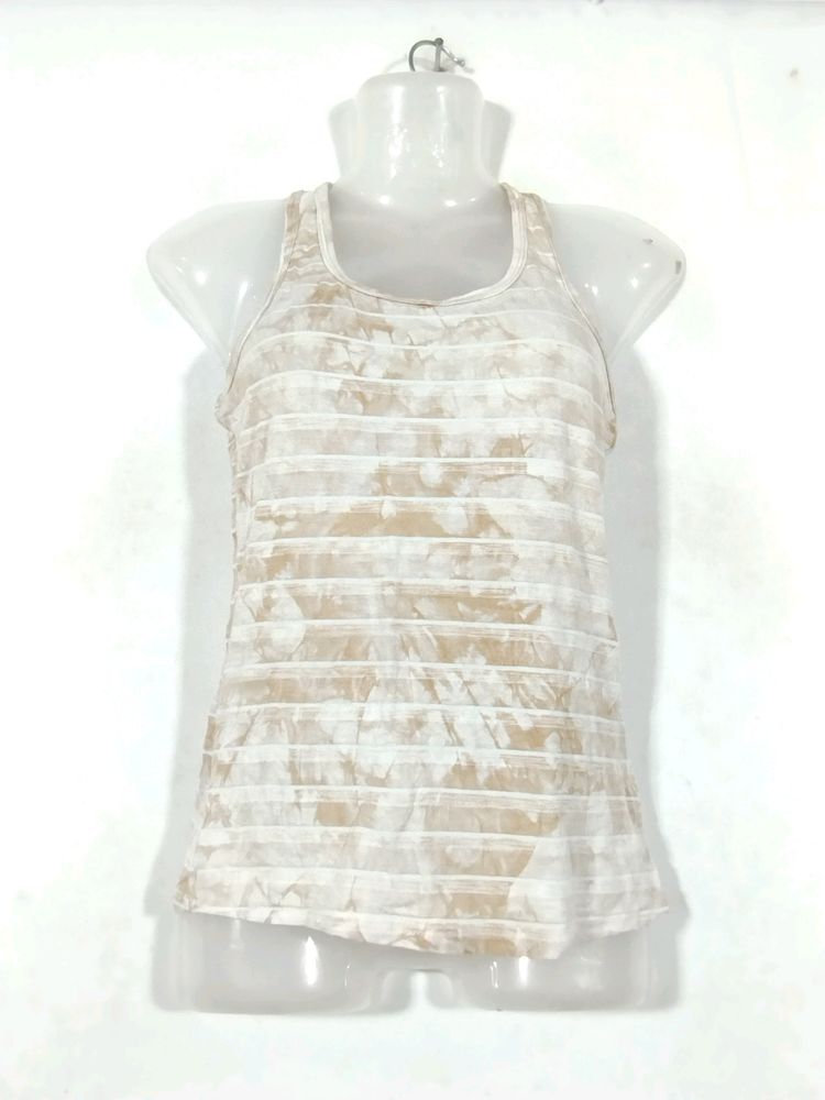 Cream Printed Tank Top (Women)