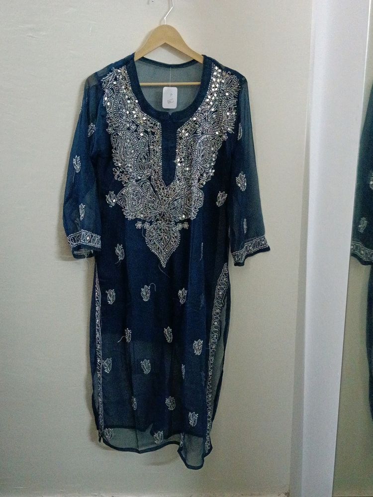 COMBO OF 2 CHIKAN KARI KURTI WITH LINING