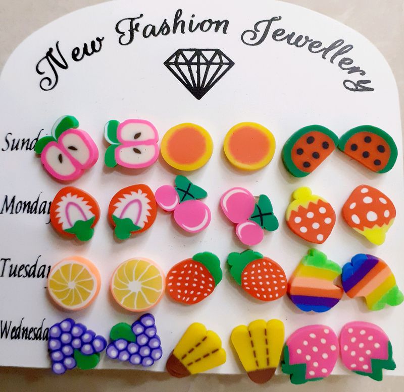 New Stylish Earrings 1 Dozen Women Girls School