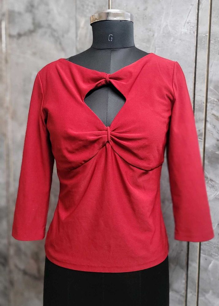 Red Long Sleeve Top