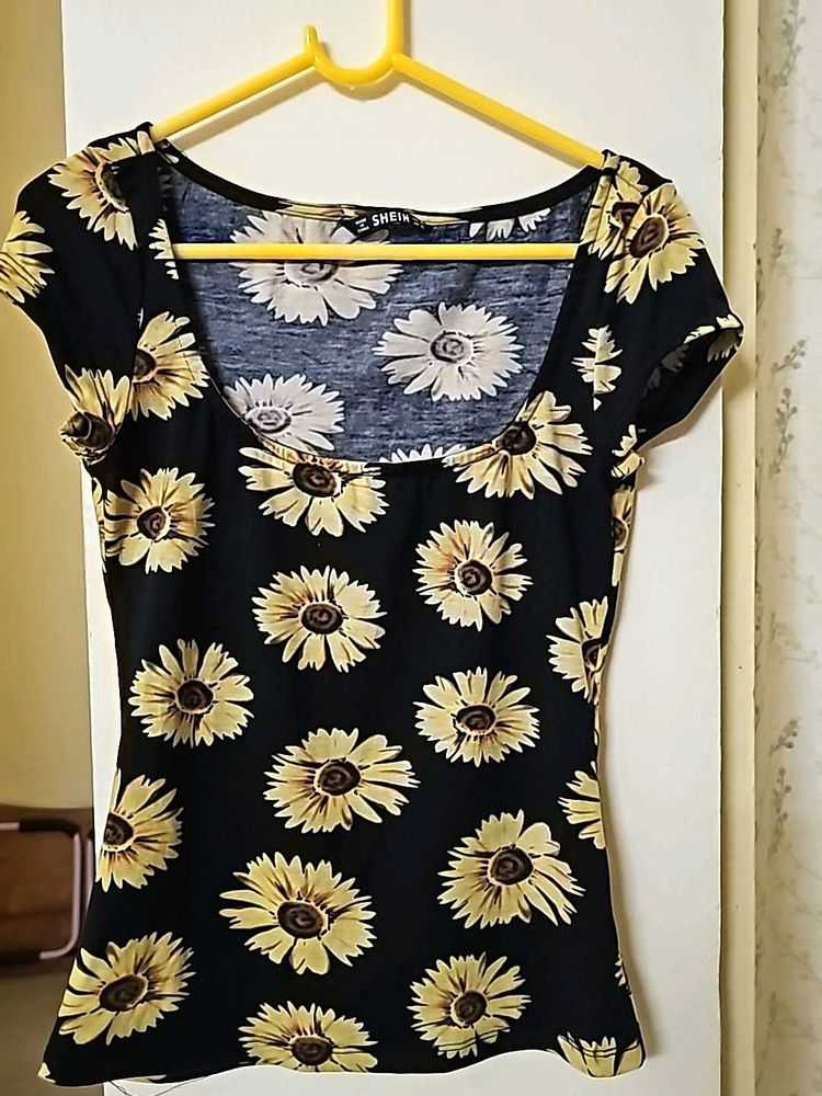 Sunflower Print Top