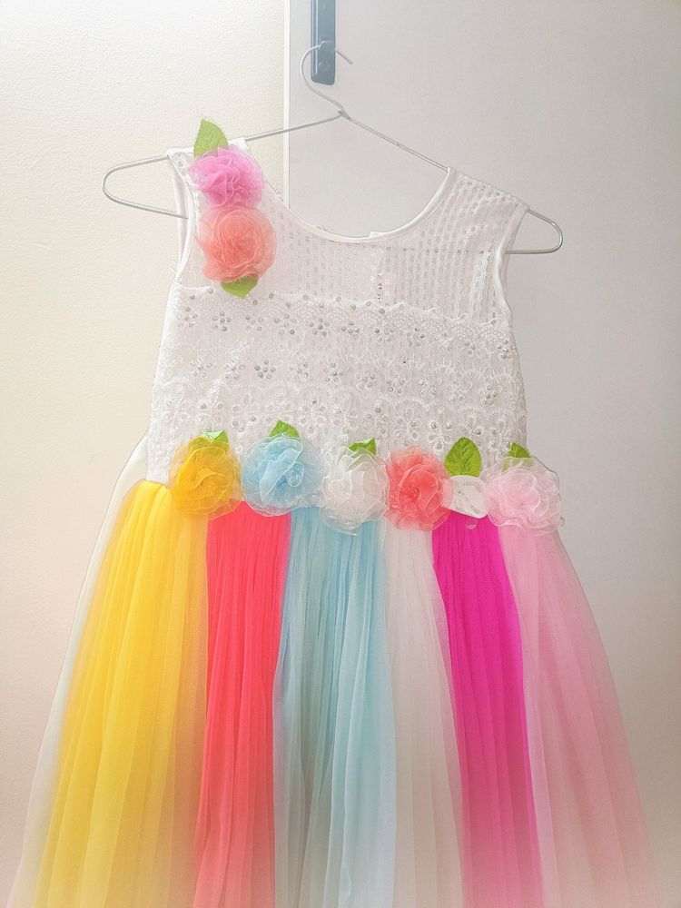 🌈Rainbow Frock Dress Kids