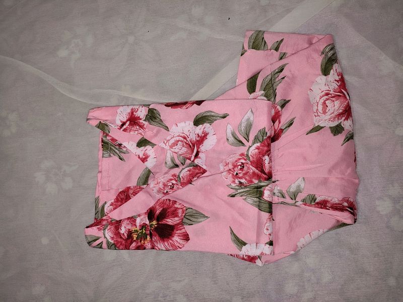 Beautiful Rose Colour Printed Co Ord Set